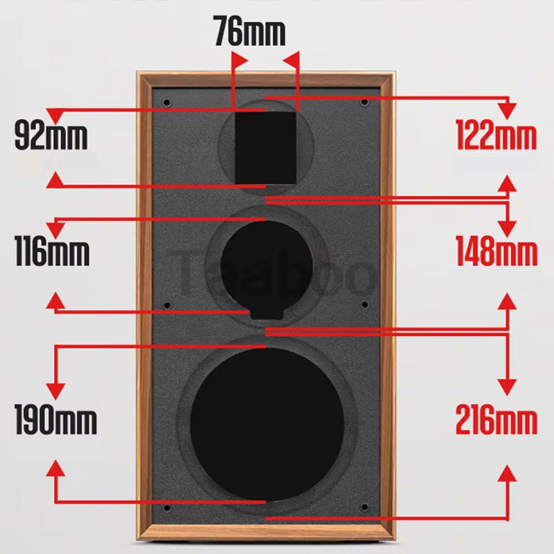 8-Inch Three-Way Labyrinth Bookshelf Speaker Enclosure for DIY High-Fidelity Audio - Artisan Wooden Passive Speaker Box