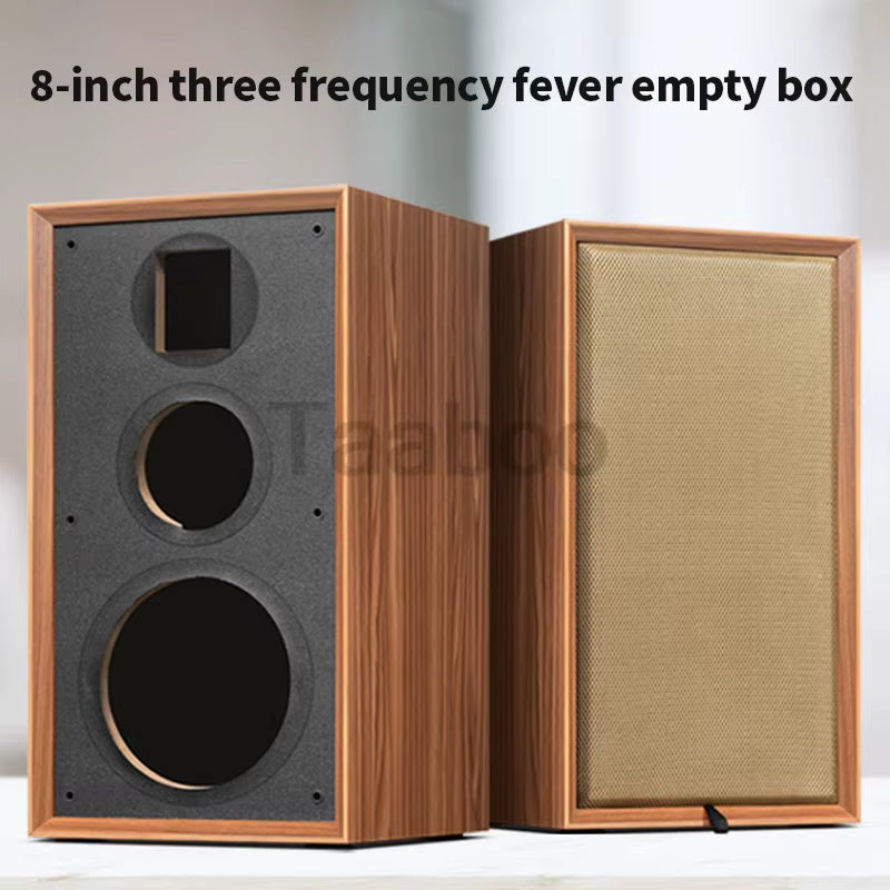 8-Inch Three-Way Labyrinth Bookshelf Speaker Enclosure for DIY High-Fidelity Audio - Artisan Wooden Passive Speaker Box